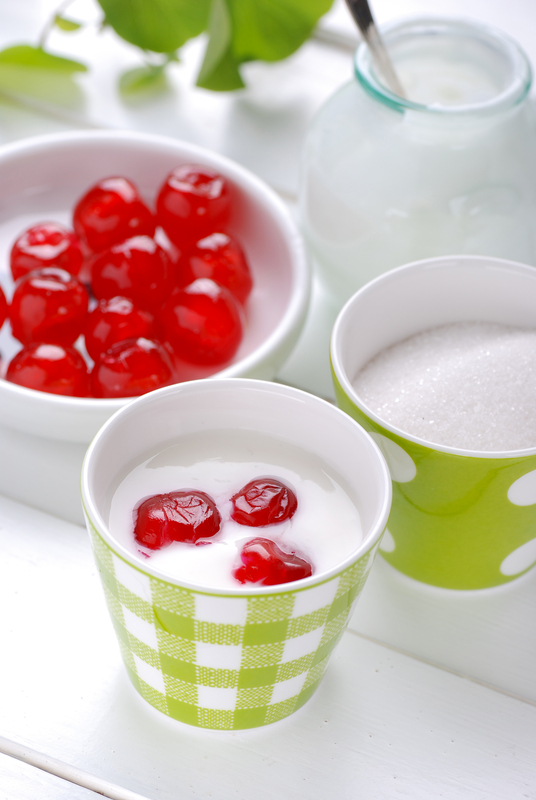 http://www.dreamstime.com/stock-images-low-fat-yogurt-cherries-table-image30971364