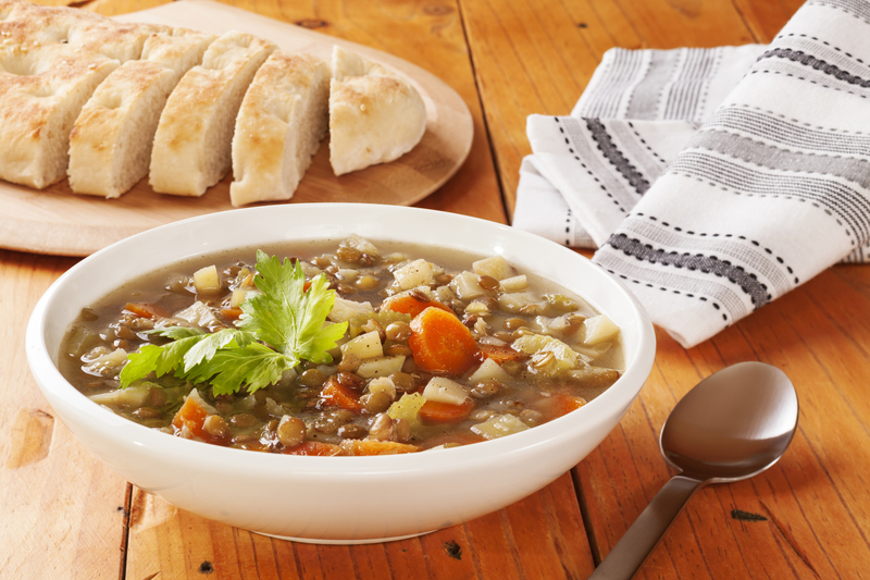 http://www.dreamstime.com/royalty-free-stock-photography-green-lentil-soup-bread-bowl-image33978567