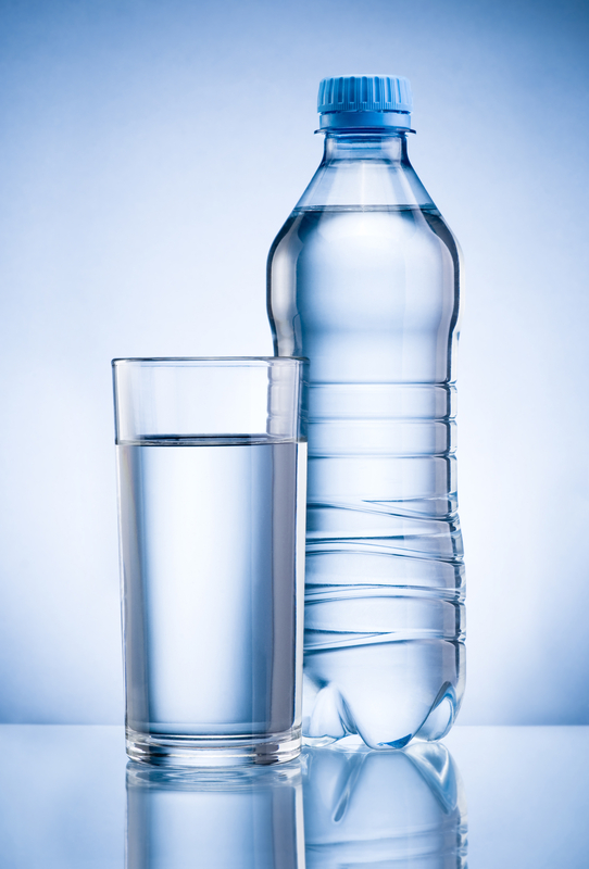 http://www.dreamstime.com/stock-image-plastic-bottle-glass-drinking-water-blue-back-background-image37451641