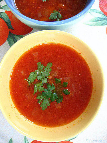 Tomato soupRecipe and more photos athttp://www.sitnoseckano.blogspot.com